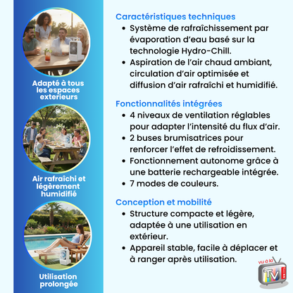 Rafraichisseur d'Air et Climatiseur Mobile Exterieur Artic Air